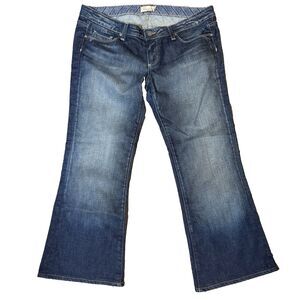 Paige Maternity Westbourne Jeans Size 31 Blue Denim Adjustable Waist Flare USA